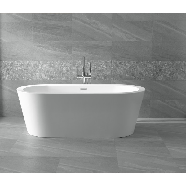 ANZZI FT-AZ104 Ares 5.5 ft. Center Drain Freestanding Bathtub Glossy White