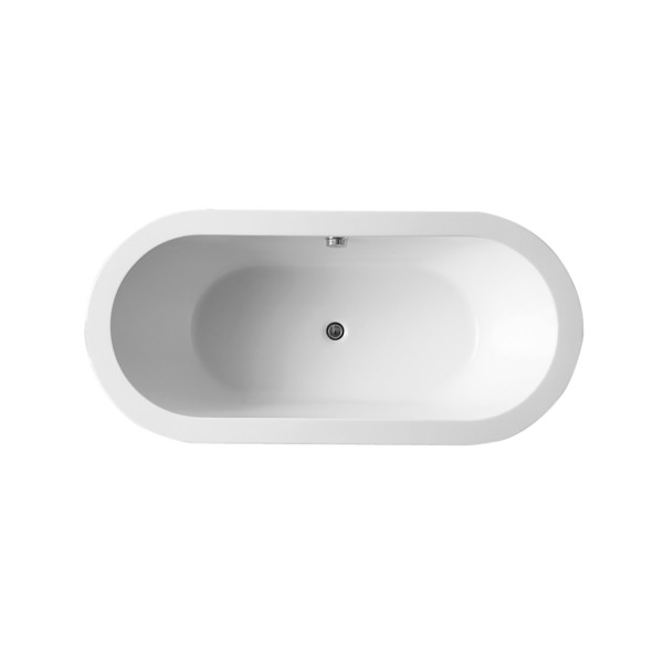 ANZZI FT-AZ104 Ares 5.5 ft. Center Drain Freestanding Bathtub Glossy White