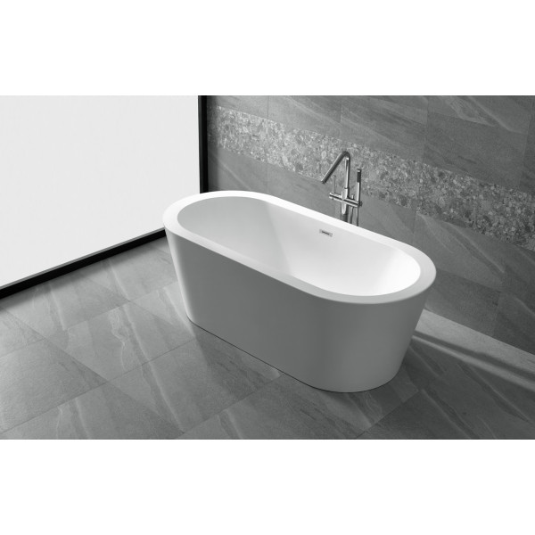 ANZZI FT-AZ104 Ares 5.5 ft. Center Drain Freestanding Bathtub Glossy White