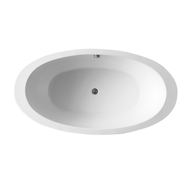ANZZI FT-AZ105 Apollo Center Drain Freestanding Bathtub in Glossy Black