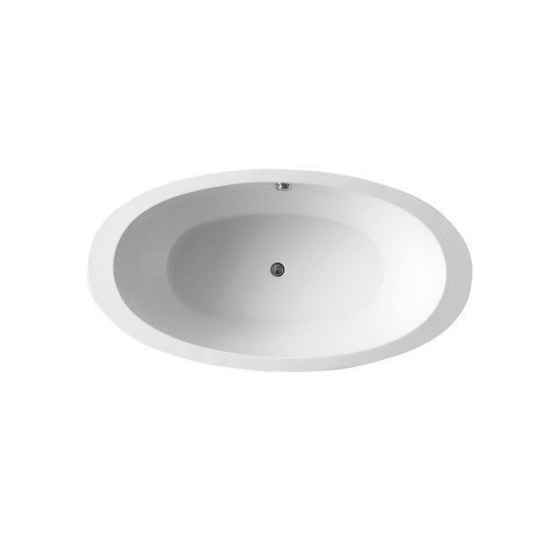 ANZZI FT-AZ105 Apollo Center Drain Freestanding Bathtub in Glossy Black