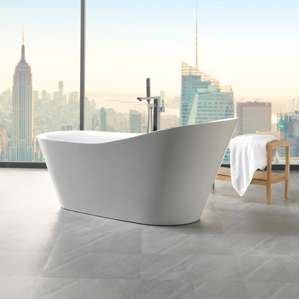 ANZZI FT-AZ106 Arges Reversible Drain Freestanding Bathtub in Glossy White