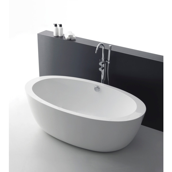 ANZZI FT-AZ111 Yield Series 5.58 ft. Freestanding Bathtub in White