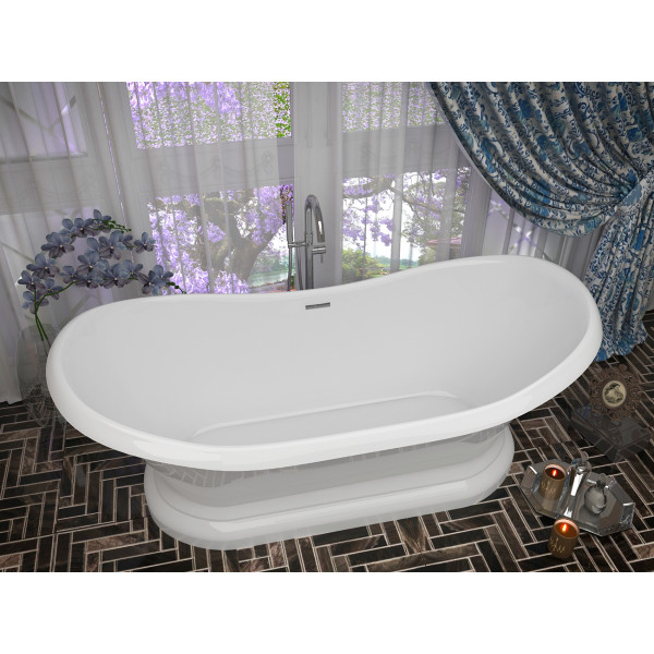 ANZZI FT-AZ113 Ruby 5.9 ft. Acrylic Flatbottom Non-Whirlpool Bathtub White