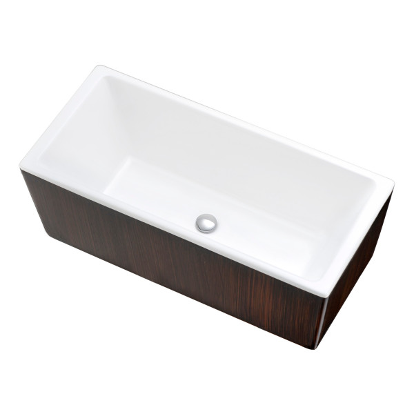 ANZZI FT-AZ205 Rook Series 5.69 ft. Freestanding Bathtub in Mahogany