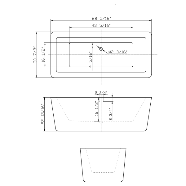 ANZZI FT-AZ205 Rook Series 5.69 ft. Freestanding Bathtub in Mahogany