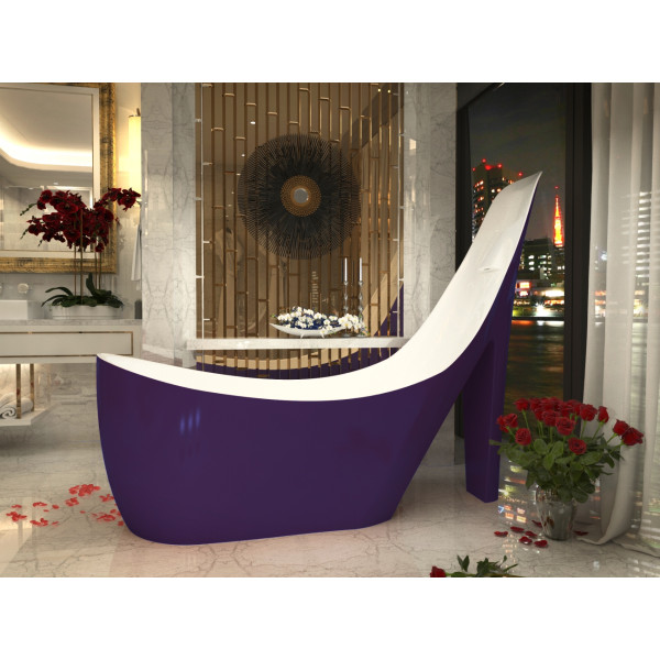 ANZZI FT-AZ218 Gala Reversible Drain Freestanding Bathtub in Glossy Violet