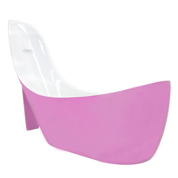 ANZZI FT-AZ219 Gala Reversible Drain Freestanding Bathtub in Glossy Pink
