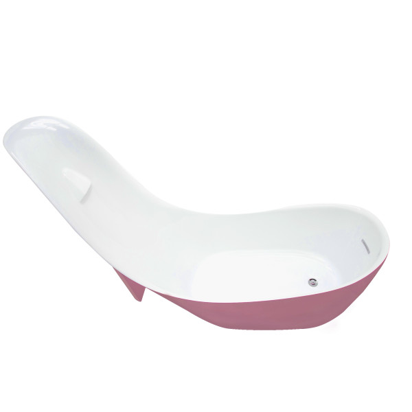 ANZZI FT-AZ219 Gala Reversible Drain Freestanding Bathtub in Glossy Pink