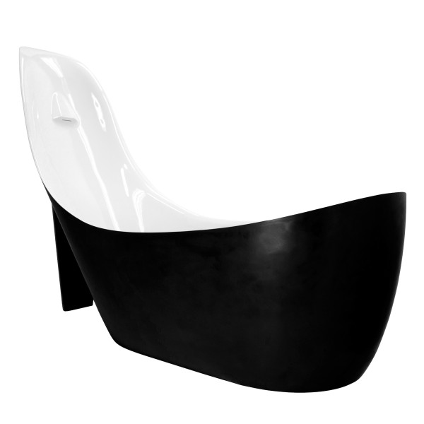 ANZZI FT-AZ220 Gala Reversible Drain Freestanding Bathtub in Glossy Black