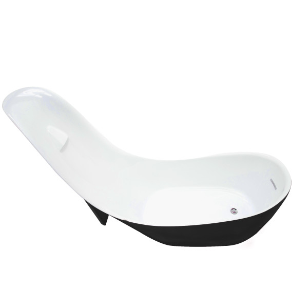 ANZZI FT-AZ220 Gala Reversible Drain Freestanding Bathtub in Glossy Black