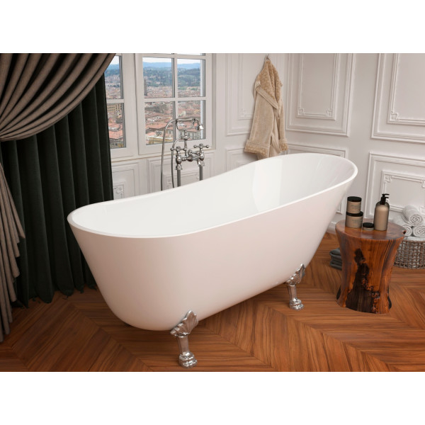 ANZZI FT-AZ419 Legion 5.5 ft. Acrylic Clawfoot Non-Whirlpool Bathtub White