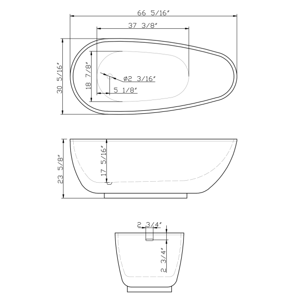 ANZZI FT-AZ435 Bishop Series 5.53 ft. Freestanding Bathtub in Rose Gold