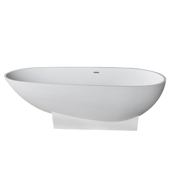 ANZZI FT-AZ506 Volo Man-Made Stone Freestanding Bathtub in Matte White