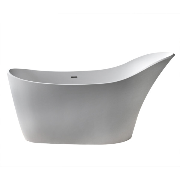 ANZZI FT-AZ507 Alto 5.6 ft. Man-Made Stone Freestanding Bathtub Matte White