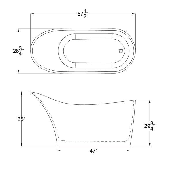 ANZZI FT-AZ507 Alto 5.6 ft. Man-Made Stone Freestanding Bathtub Matte White