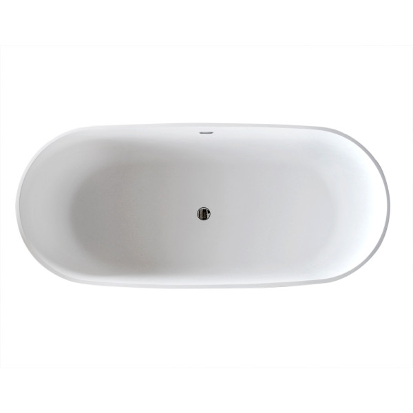 ANZZI FT-AZ511 Sabbia Man-Made Stone Freestanding Bathtub in Matte White