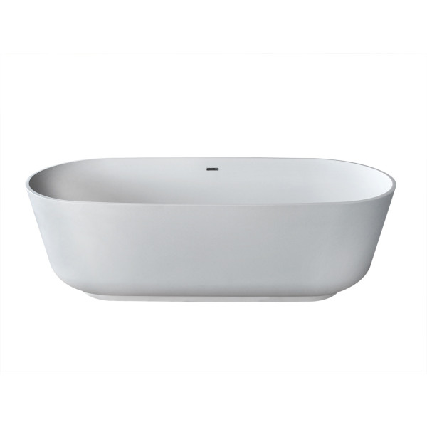 ANZZI FT-AZ511 Sabbia Man-Made Stone Freestanding Bathtub in Matte White