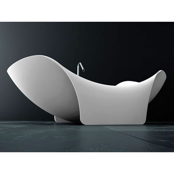 ANZZI FT-AZ512 Cielo Man-Made Stone Freestanding Bathtub in Matte White