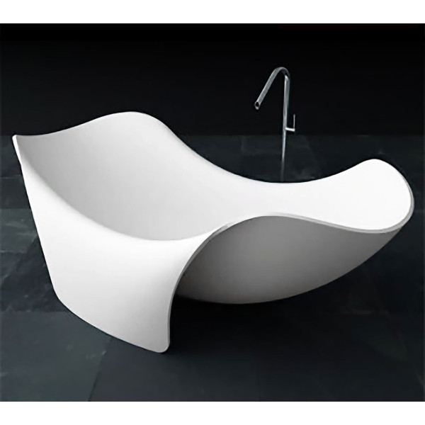ANZZI FT-AZ512 Cielo Man-Made Stone Freestanding Bathtub in Matte White