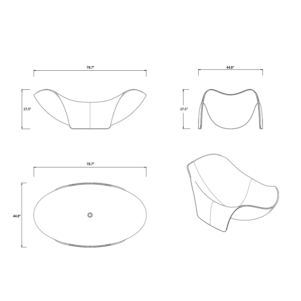 ANZZI FT-AZ512 Cielo Man-Made Stone Freestanding Bathtub in Matte White
