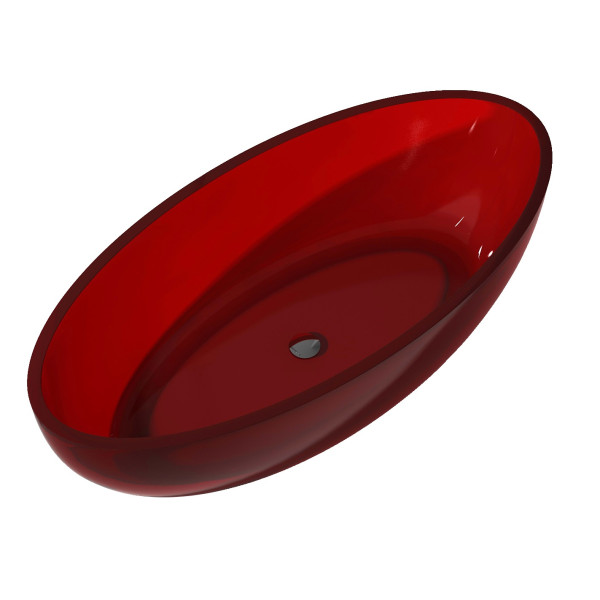 ANZZI FT-AZ522-BL Opal Man-Made Stone Freestanding Bathtub w/ Center Drain