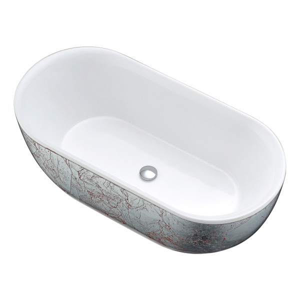 ANZZI FT-AZ524 Knight Series 6 ft. Freestanding Bathtub in Crimson Snow