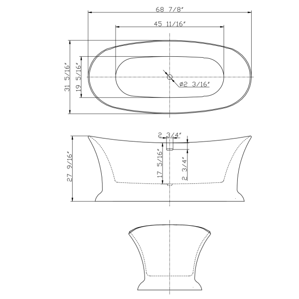 ANZZI FT-AZ537 Queen Series 5.74 ft. Freestanding Bathtub in Locket Gold