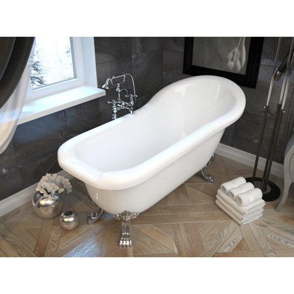 ANZZI FT-AZ902b Pegasus Series 5.5 ft. Clawfoot Non-Whirlpool Bathtub White