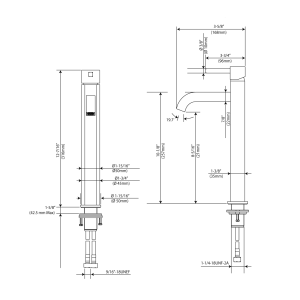 Kraus FVS-1007-PU-10 Ramus Single Lever Vessel Faucet with Matching Drain