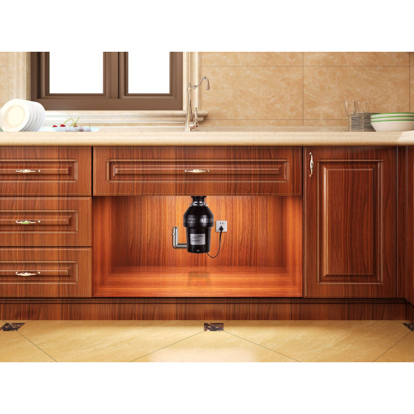 ANZZI GD-AZ044 MEDUSA 1 HP Continuous Kitchen Garbage Disposal In Black