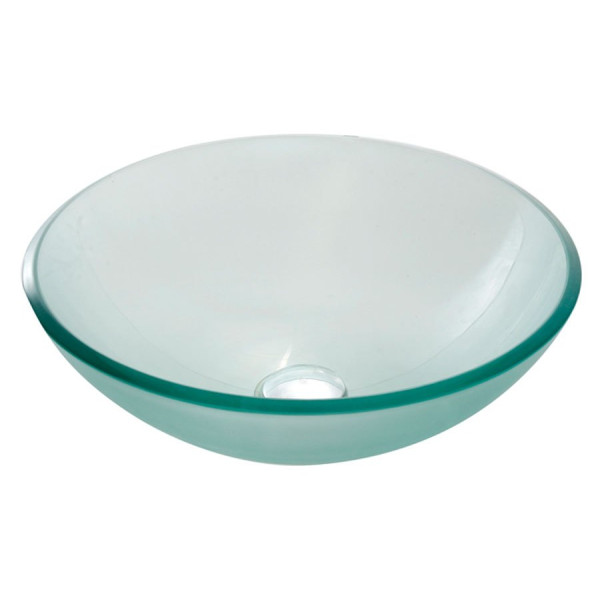 Kraus GV-101-14 14" Top Mount Tempered Glass Sink W/ Pop-Up Drain & Mountin
