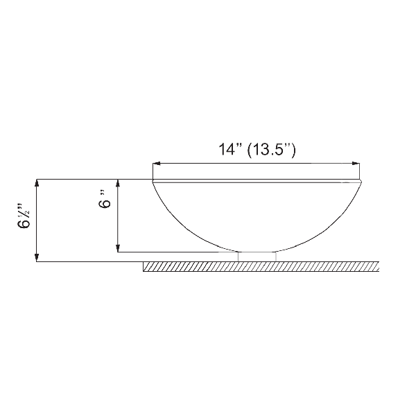 Kraus GV-101-14 14" Top Mount Tempered Glass Sink W/ Pop-Up Drain & Mountin