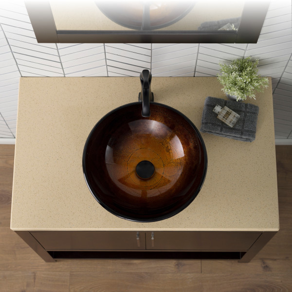 Kraus GV-580 Copper Illusion Glass Vessel Sink with PU-MR Chrome