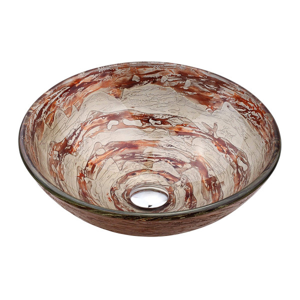 Oil Rubbed Bronze Kraus GV-651-ORB 17 in. Round Handcrafted Glass Vessel