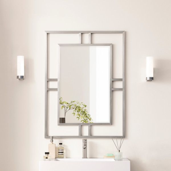 James Martin HD105-M30-BN Wall Mount Bathroom Vanity Mirror in Brushed Nickel