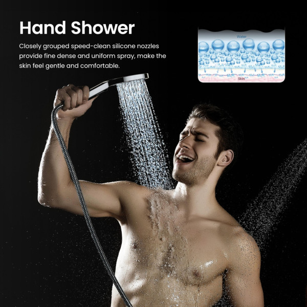 KIBI HS1001BN Circular 3 Settings ABS Handheld Shower Head
