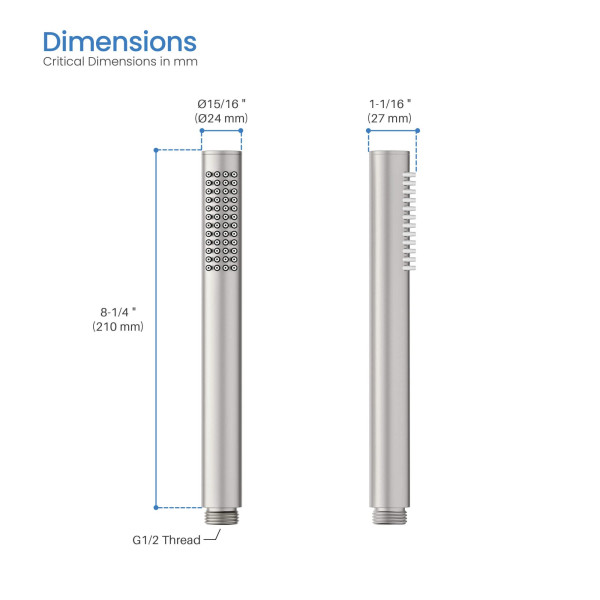 KIBI HS1003BN Circular Metal Handheld Shower Head