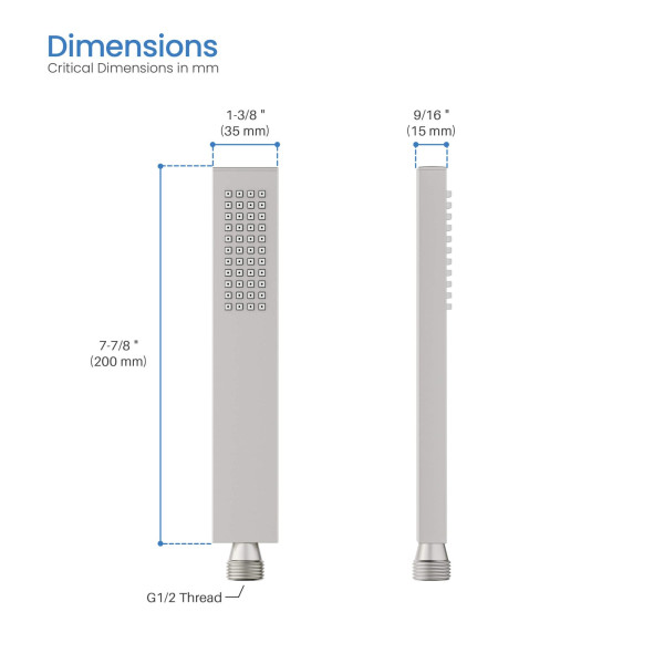 KIBI HS1004BN Cube Metal Handheld Shower Head