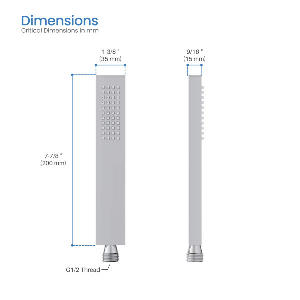 KIBI HS1004CH Cube Metal Handheld Shower Head