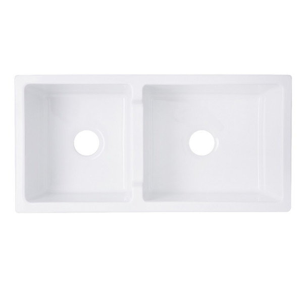 Nantucket Sinks Hyannis-36-DBL 60/40 Double Bowl Farmhouse Fireclay Sink