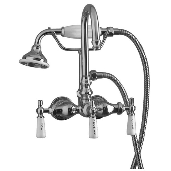Barclay 4022-PL Hand Shower Faucet With Gooseneck Wall Mounted Tub Fillers