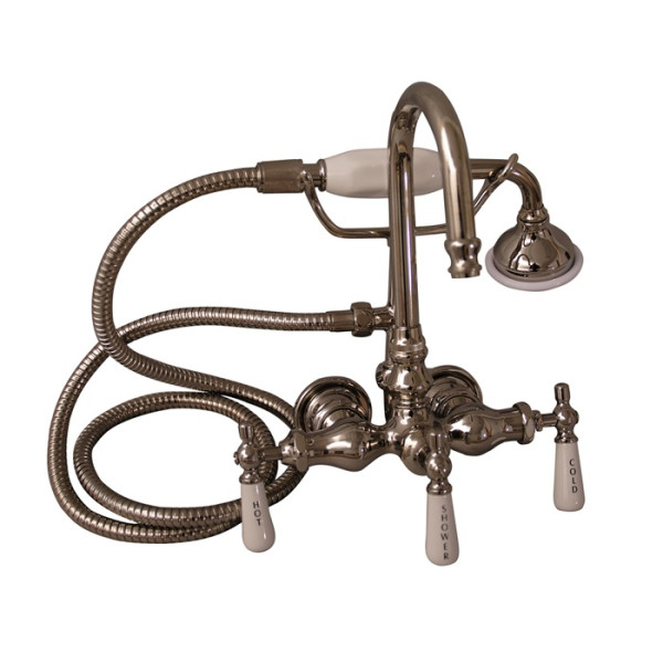 Barclay 4022-PL Hand Shower Faucet With Gooseneck Wall Mounted Tub Fillers