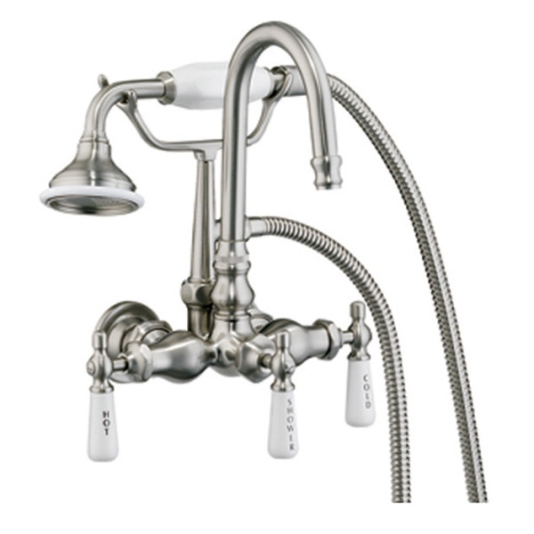 Barclay 4022-PL Hand Shower Faucet With Gooseneck Wall Mounted Tub Fillers