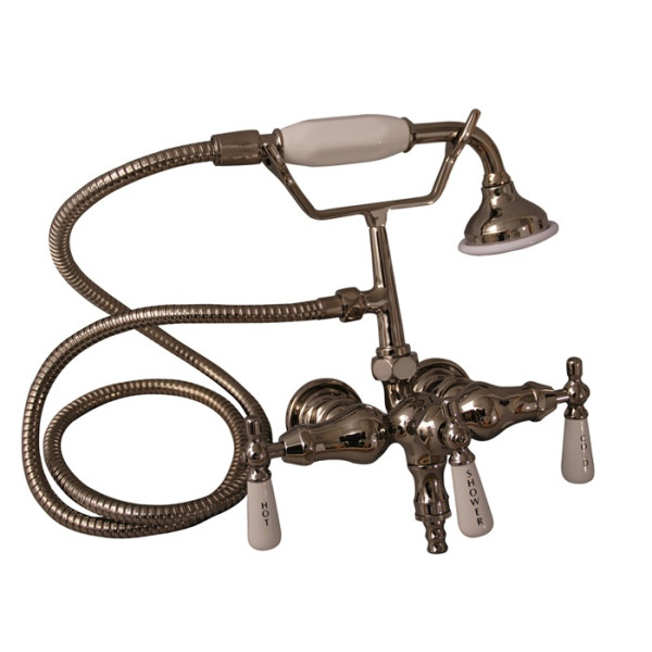 Barclay 4025-PL Tub Filler with Hand Shower and Porcelain Lever Handles