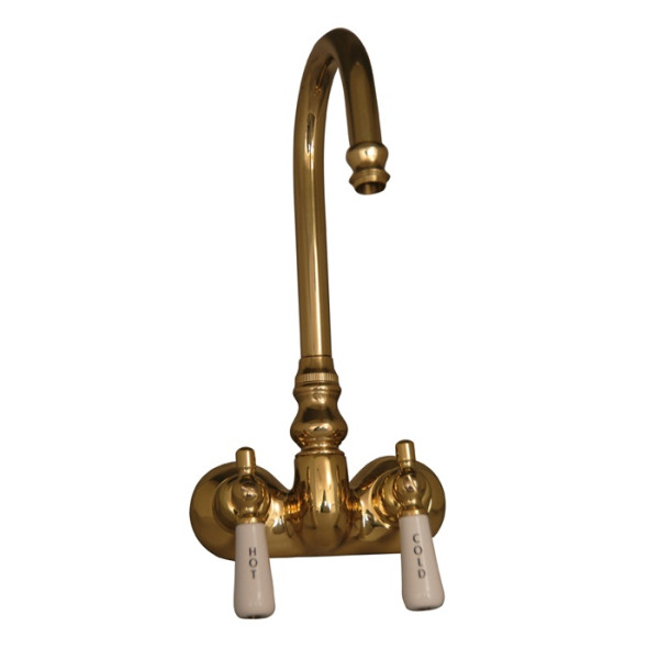 Barclay 4052-PL Tub Filler With Code Spout Lever Porcelain Handles
