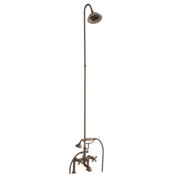 Barclay 4062-MC Tub Filler w/ Diverter, Hand Shower, Riser & Cross Handles