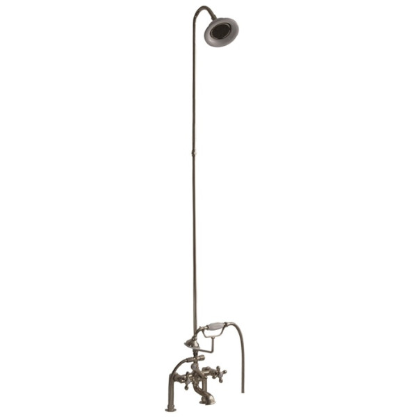 Barclay 4062-MC Tub Filler w/ Diverter, Hand Shower, Riser & Cross Handles