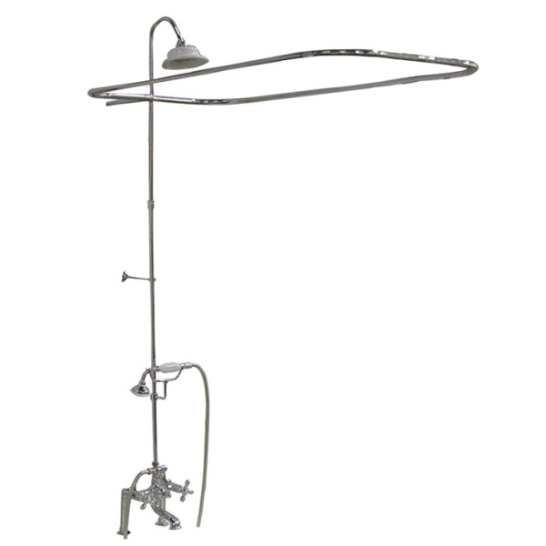 Barclay 4063-MC Shower Unit with Elephant Spout & Cross Handles Tub Fillers