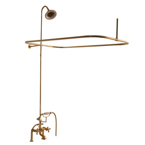 Barclay 4063-MC Shower Unit with Elephant Spout & Cross Handles Tub Fillers